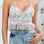 v-neck crochet crop tops